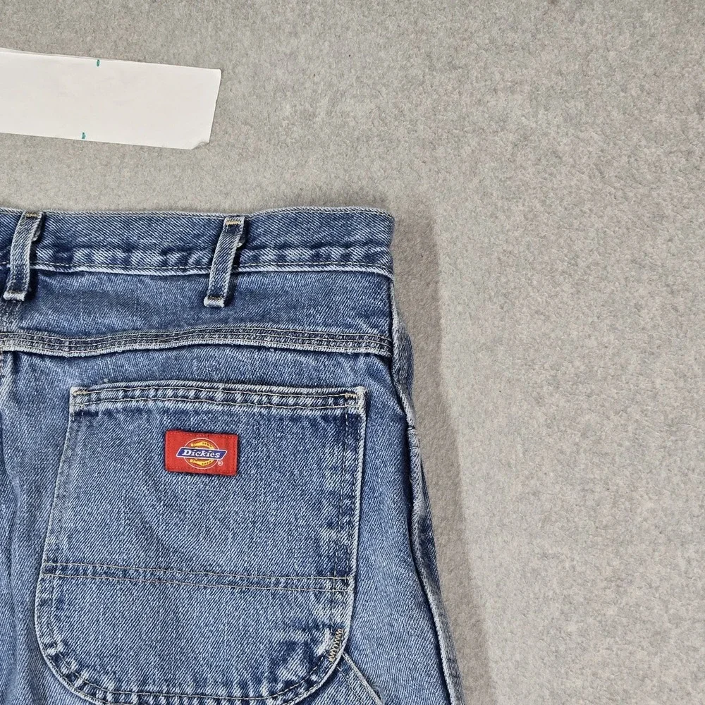 Dickies Men Jeans 34X30 Blue Denim Pants Carpenter Cargo Relaxed READ
